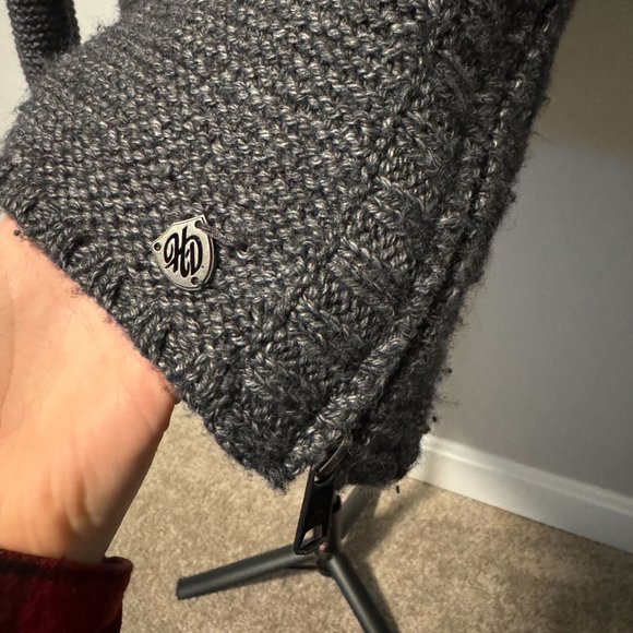 Grey Harley Davidson Sweater with Zipper Detail - Size Large - Picture 4 of 8